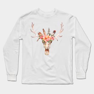 hunting deer skull Long Sleeve T-Shirt